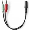 NEDIS NEDIS redukce pro headsety/ 2x zástrčka 3,5mm jack - zásuvka 3,5 mm jack/ černá/ 12cm