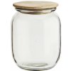 MADAM STOLTZ Sklenená dóza s vekom Mango Wood 17 cm