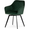 Autronic DCH-425 GRN4 Jedálenská stolička, poťah smaragdovo zelená zamatová látka, kovové nohy, čierny matný lak