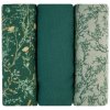 KikkaBoo Plienky mušelínové 75x75 cm 3ks Secret Garden Green 75x75 zelená