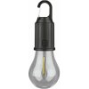 Kempingová LED lampička - žiarovka s káblom a USB-C nabíjaním (Prenosná LED žiarovka s háčikom na stan, altánok alebo karavan)