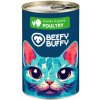 BEEFY BUFFY - Mäsové hydinové kúsočky v omáčke pre mačky 415 g (3212)