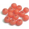 Pogumované sklenené korálky 10mm 1ks tm. oranžová (otvor 1mm)