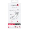 SWISSTEN NABÍJECÍ AUDIO ADAPTÉR TEXTILE USB-C (samec) / 2x USB-C (samice) 0,12 M BÍLÝ 73502305