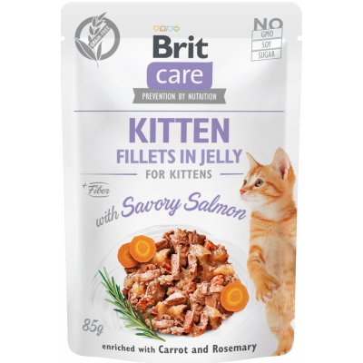 Kapsička Brit Care Cat Kitten. Fillets in Jelly with Savory Salmon 85 g
