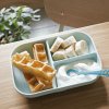 Beaba Silicone Grey tanier a vidlička šedá silikón 2 dielna