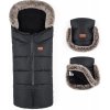 PETITE&MARS Set zimný fusak Arctic 4v1 + rukavice na kočík Furry Forever Black VP-F187200