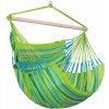 La Siesta Závesné hojdacie kreslo DOMINGO KINGSIZE CARIBIC - lime, látka: 100% polypropylén / tyč: bambus / otočný čap: nerezová oceľ