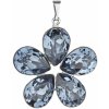 Evolution Group Prívesok bižutéria so Swarovski krištáľmi modrý kvietok 54037.3 denim blue