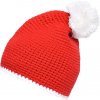 Myrtle Beach (Daiber) Pletená čiapka s kontrastným pruhom a brmbolcom MB7964 - Červená / biela | uni