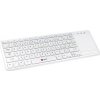 OEM Klávesnica C-TECH WLTK-01, bezdrôtová klávesnica s touchpadem, biela, USB WLTK-01W C-Tech
