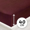 Jersey napínacie prestieradlo na extra vysoký matrac JR-011 Bordó 160 x 200 - výška 40 cm