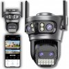 EXTERNÁ WIFI IP SMART KAMERA DVOJITÁ OTOČNÁ QHD 4x 5MP ZOOM APLIKÁCIA
