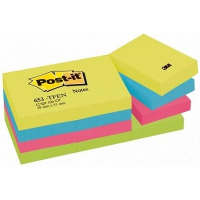 Bločky Post-it ENERGETIC 38x51mm, 12x100 lístkov