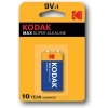 Batéria jednorázová alkalická, tužková, 9VA, 9V, Kodak, blister, 1-pack, KOD-9VAMAX, Alkaline Max