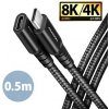 AXAGON BUCM32-CF05AB predlžovací kábel USB-C (M) USB-C (F), 0.5m, USB 20Gbps, PD 240W 5A, 8K HD, ALU, oplet, čierny