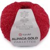 Pletacia priadza Alpaca Gold s flitrami 50 g - 1 ks 4 (9307) červená