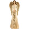 Sviatočný zlatý anjel s girlandou – 18 cm, polyresin