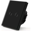 Vypínač iQtech Millennium, WiFi 2x NoN vypínač Smartlife, čierny (IQTJ024)