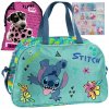 Detská športová taška cez rameno na výlet, motív Stitch, rozprávková mätová farba paso