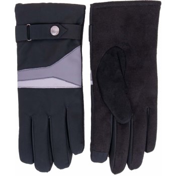 Yoclub men's gloves RS-081/5P/MAN/001 čierne s šedou