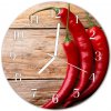 Nástenné sklenené hodiny Chilli korenie fi 30 cm