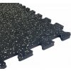 Gumená podlaha puzzle dvojvrstvová 96,5x96,5x1,5cm čierna farba + 15% modré EPDM