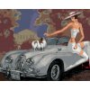 ZUTY Maľovanie podľa čísel - DÁMA SO PSOM NA KABRIOLETE Rámovanie: vypnuté plátno na rám, Rozmer: 40x50 cm