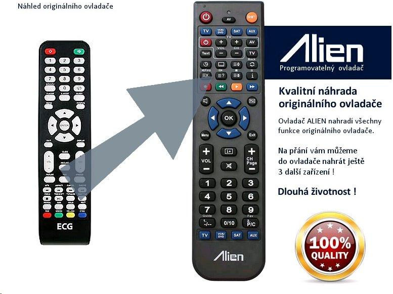 Diaľkový ovládač Alien ECG 32LED731PVR