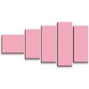 Sablio Obraz - 5-dílný Biele čiarky na ružovej - 100x60 cm