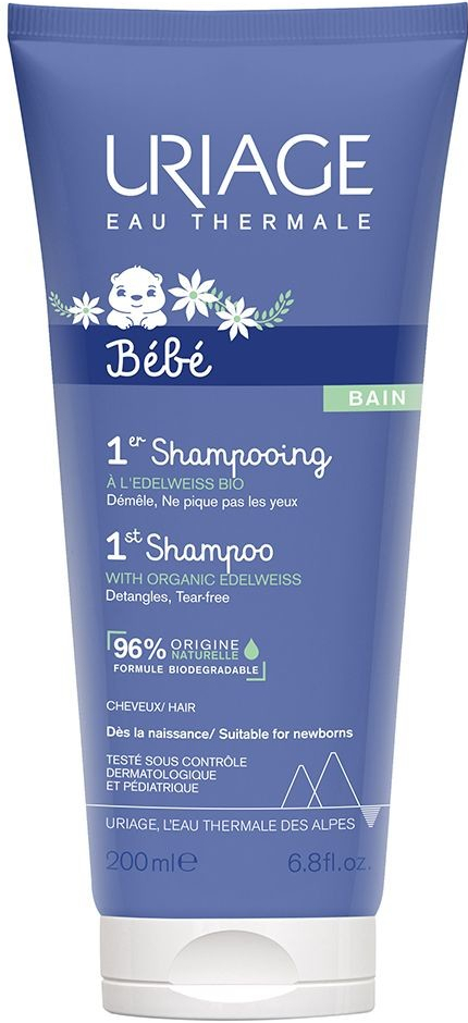 Uriage 1érs Soins Bébés jemný šampón na vlasy Extra Gentle Soap Free Shampoo Hair 200 ml