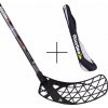 FLOORBEE TYPHOON PRO 27 Carbon Light + Stickbag čierna / červená, Ľavá (ľavá ruka dole), 104cm (=114cm)