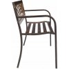 VEVOR Parková lavička 116x51x76CM s operadlom a podrúčkami, antická bronzová