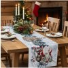 Mondo Italia Vianočný gobelínový behúň na stôl Santa na skútri Chenille IT045 40x130 cm Viacfarebná