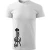 Husľový kľúč gitara - Klasické pánske tričko vyššej gramáže - XL ( Biela )