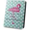 Univerzálne knižkové puzdro Flamingo and Dots pre tablet so 9 - 10 palcovým displejom