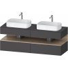 Duravit Qatego skrinka 160x55x60 cm závesná kúpeľňová skrinka pod umývadlo grafitová-dub QA4779055490010