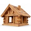 Drevené krmítko pre vtáky na záhradu – Chata štýl 40×35×37 cm
