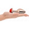 Kink - pink gold anal plug with red rose l