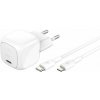 Belkin 30W PD 3.1 USB-C Wall Charger + USB-C/Lightning kábel 1m - White WCA008kq1MWH-B5