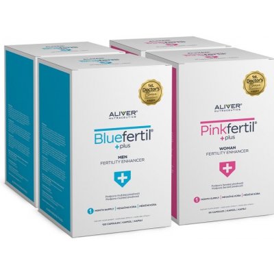 Aliver PinkFertil Plus + BlueFertil Plus 180 + 240 kapsúl