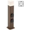 REDO 90615 VOLT vonkajšie stojanové svietidlo/stĺpik so zásuvkami V500mm SMD LED 13W 1200/895lm 3000K IP54 hrdzavo hnedá