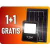V-TAC LED solárny reflektor 2,3W so solárnym panelom 6W, 400lm, 100°, 1+1 zadarmo! Farba svetla: Denná biela