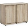 Policová skriňa BASIC, posuvné dvere bez zámku, 100x40x75,3cm, dub Sonoma