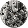 Sklenené hodiny okrúhle New York vtáčie pohľad fi 30 cm