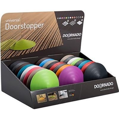 Doornado Zarážka dverí DOORSTOPPER, doraz, plastová zábrana za dvere, dverová na podlahu, mix farieb, Sellbox 24 ks