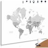 Obraz na korku klasická vintage mapa sveta v čiernobielom prevedení