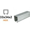 INOX C-profil pre závesnú bránu 33×34×2mm, 3m, nerezový