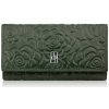 Paolo Peruzzi Dámska kožená peňaženka s kvetinovým vzorom a RFID ochranou | zelená AL-14-GB