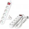 Predlžovací kábel Zástrčka 5x uzemnená zásuvka Power Strip On/Off Switch 3m White Linea Kobi